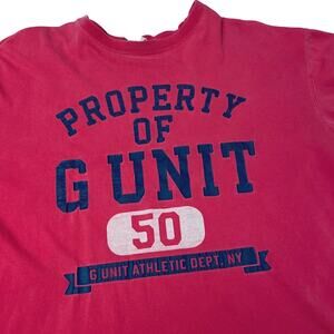 Vintage Y2K G UNIT 2000s Heavyweight Shirt Size XXL Red Black Property of 50